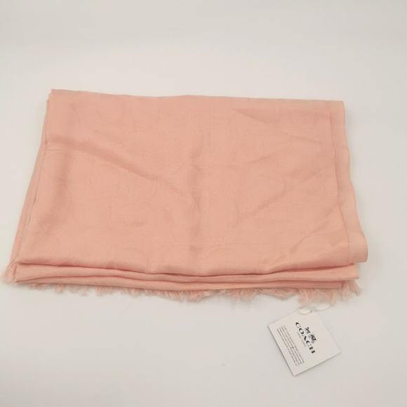 NWT Coach Blush 2 Signature C Long Neck Wrap Scarf #F37836 - Picture 8 of 8